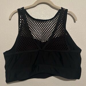 Torrid high neck longline bikini top black